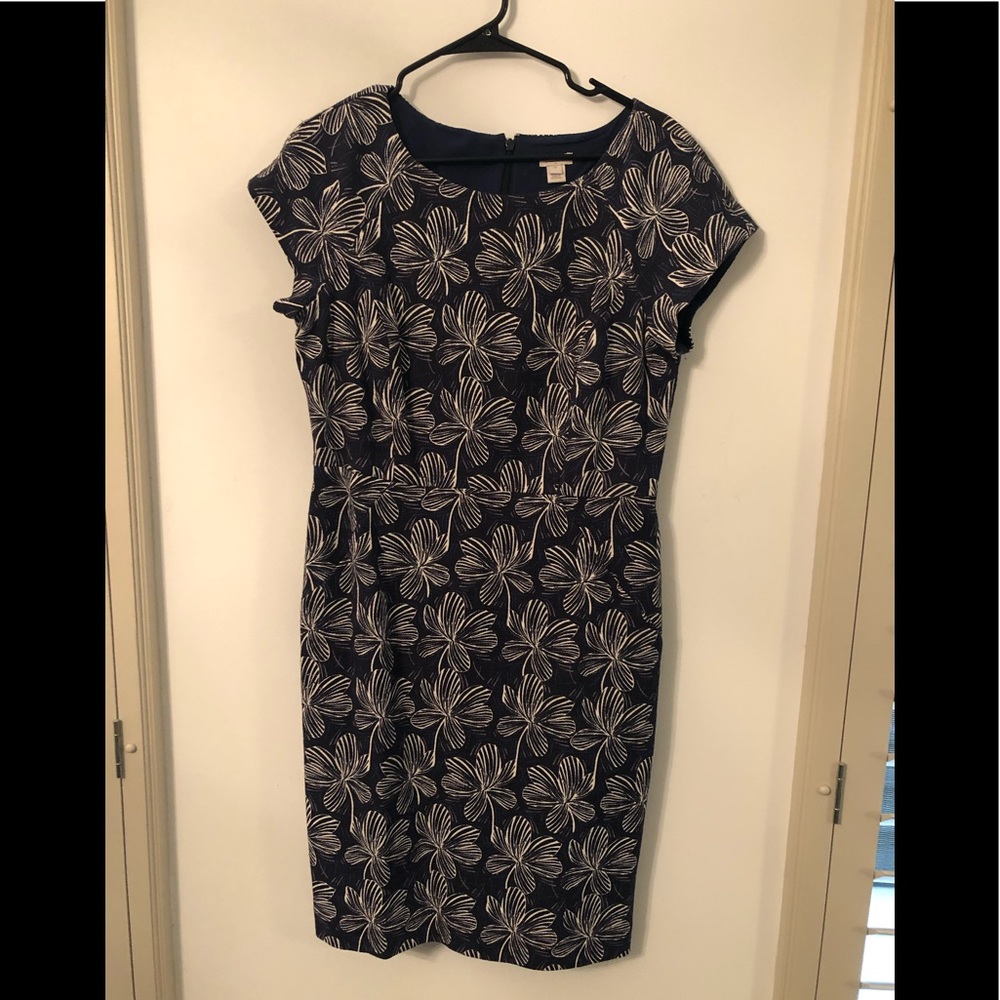 J Crew. Size 12. Blue/white dress.